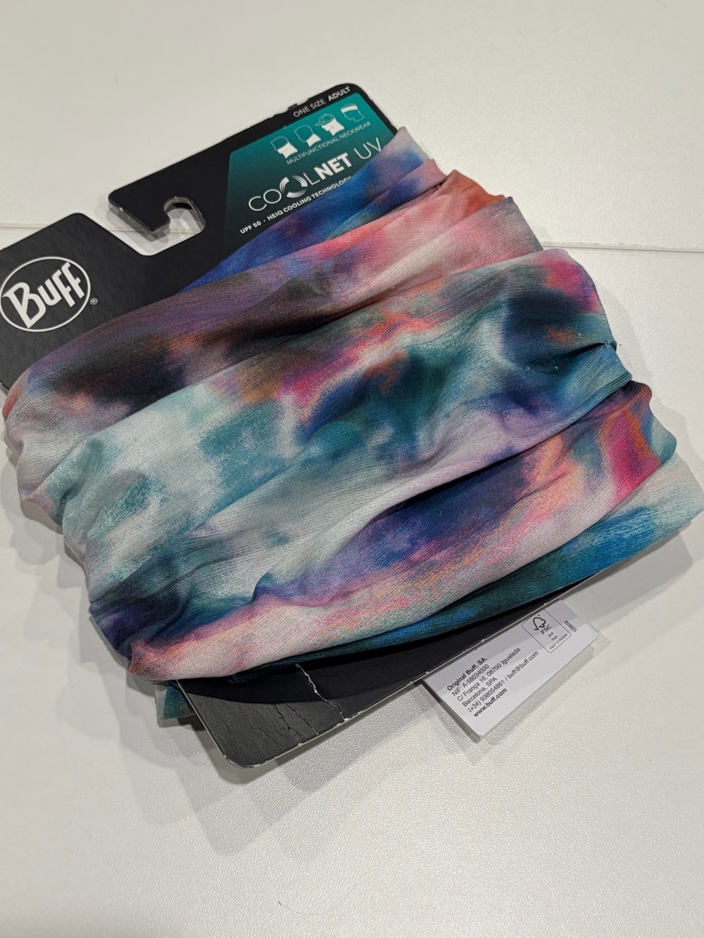 Buff Coolnet UV Full Tube Adult Neckwear UPF 50+ Summer NWT Grey Blue Pattern